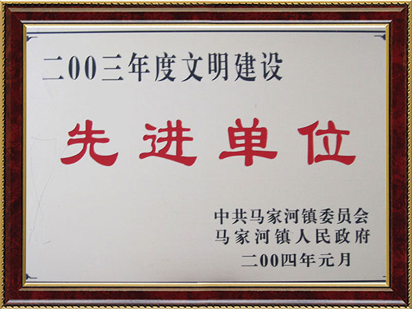 2003年度文明建設(shè)先進單位